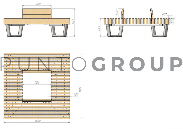 Скамейка Бостон Новый/Boston NEW